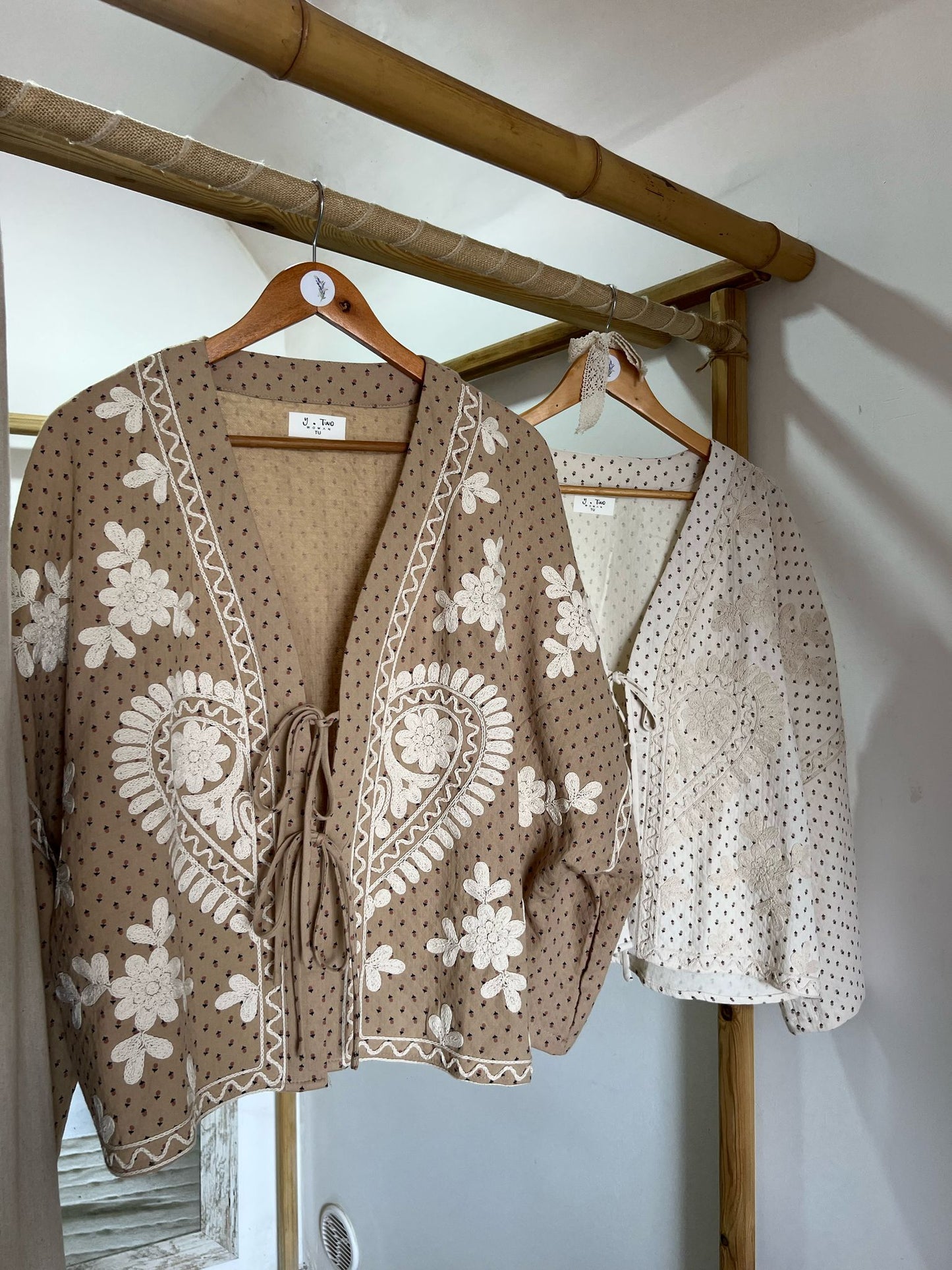 Kimono bordado estampado