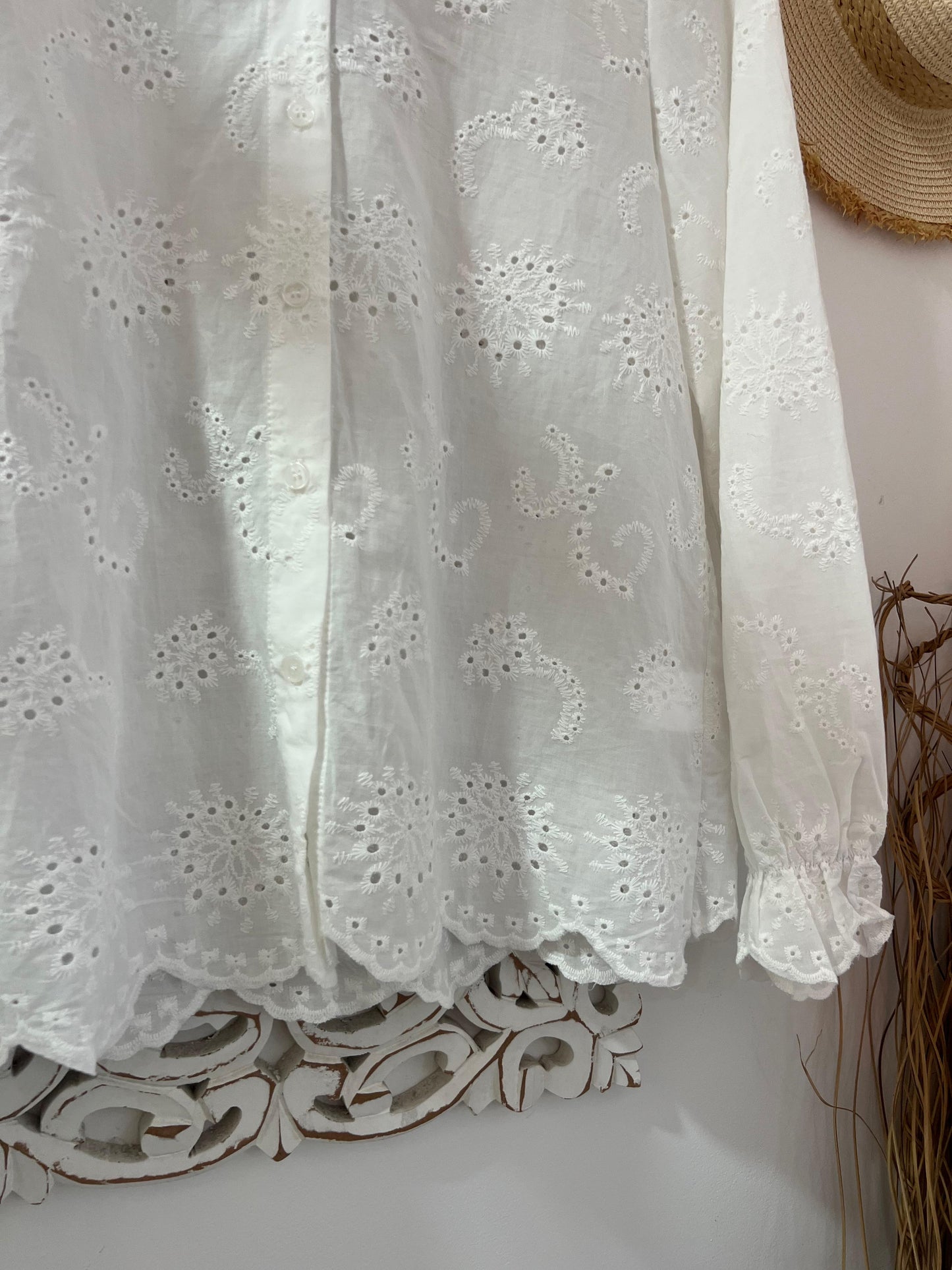 Camisa bordado inglês