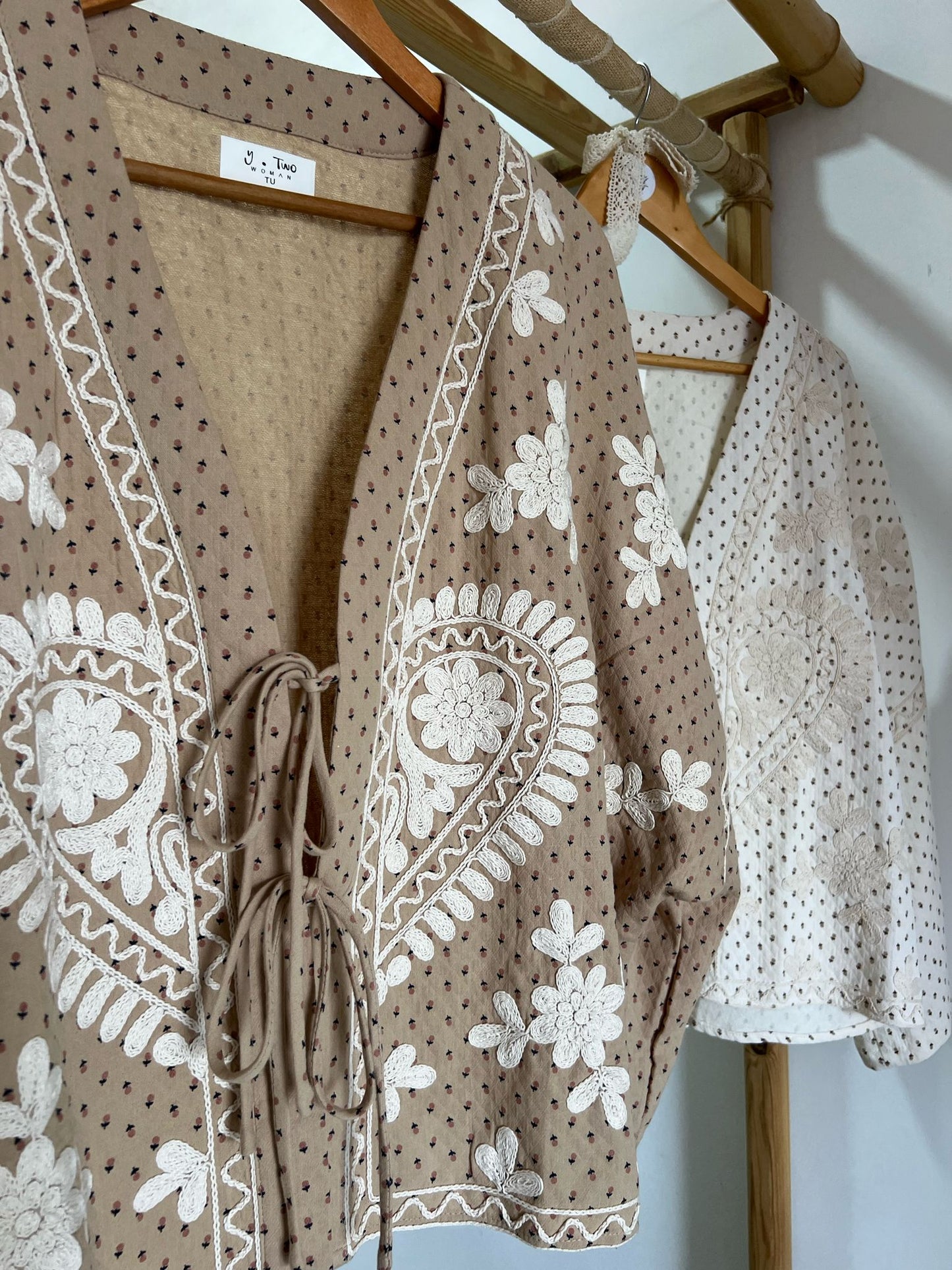 Kimono bordado estampado