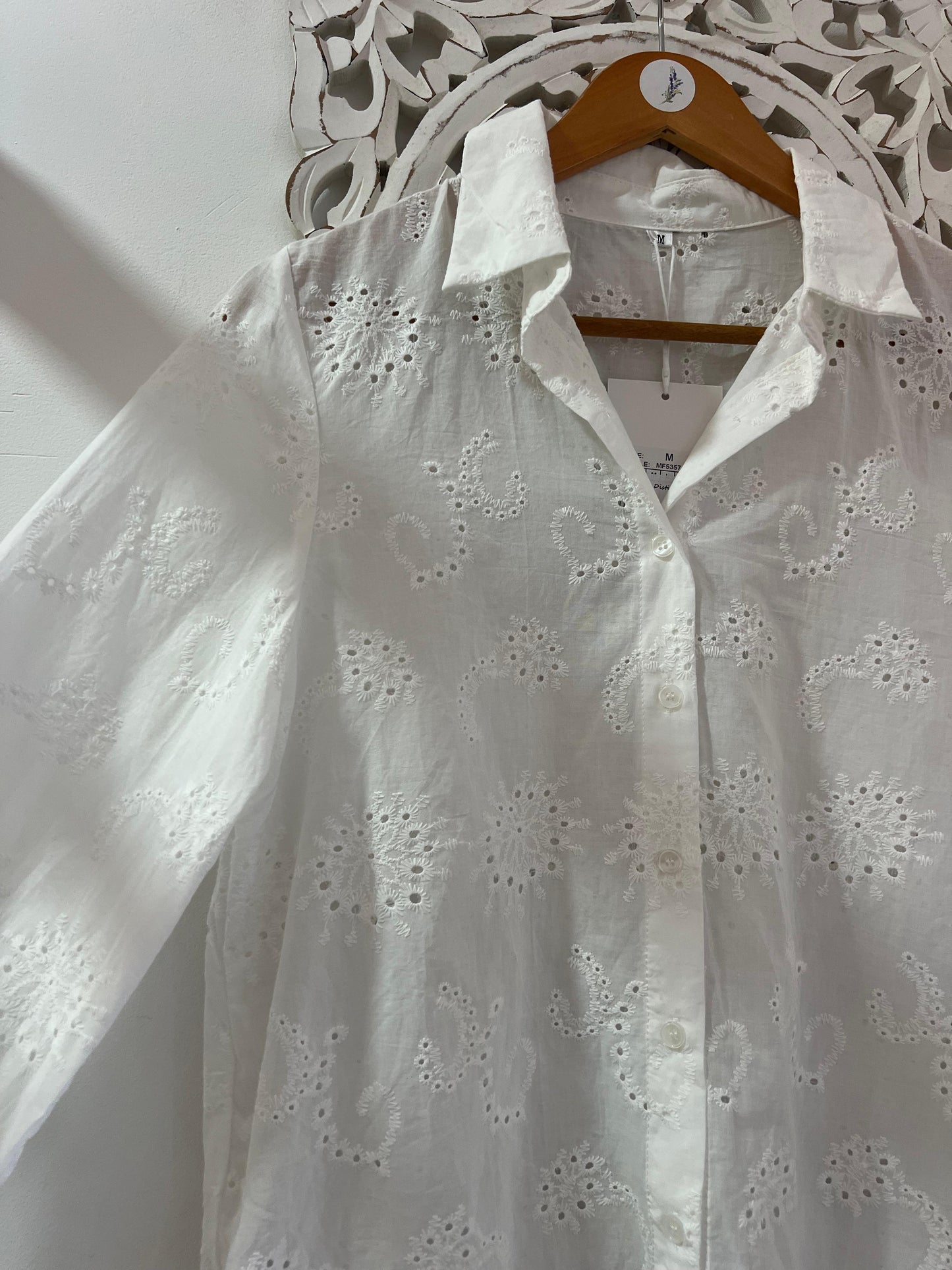Camisa bordado inglês