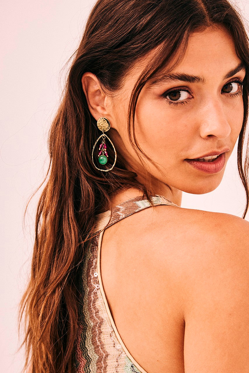 Nkn brincos de metal com pedra de strass