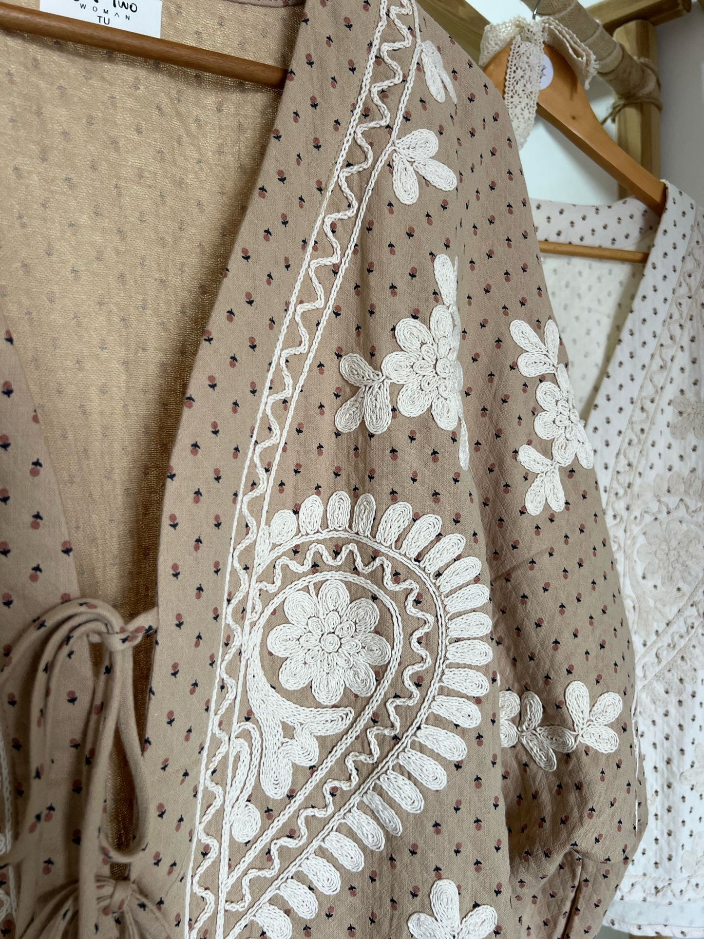 Kimono bordado estampado