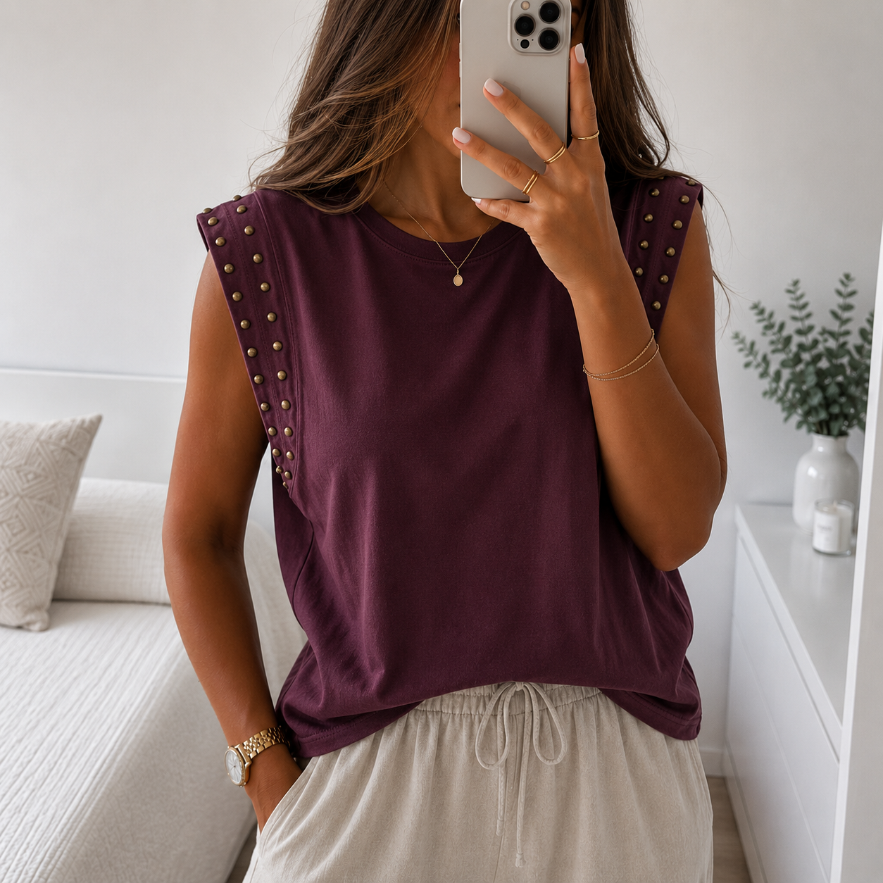 Blusa com tachas