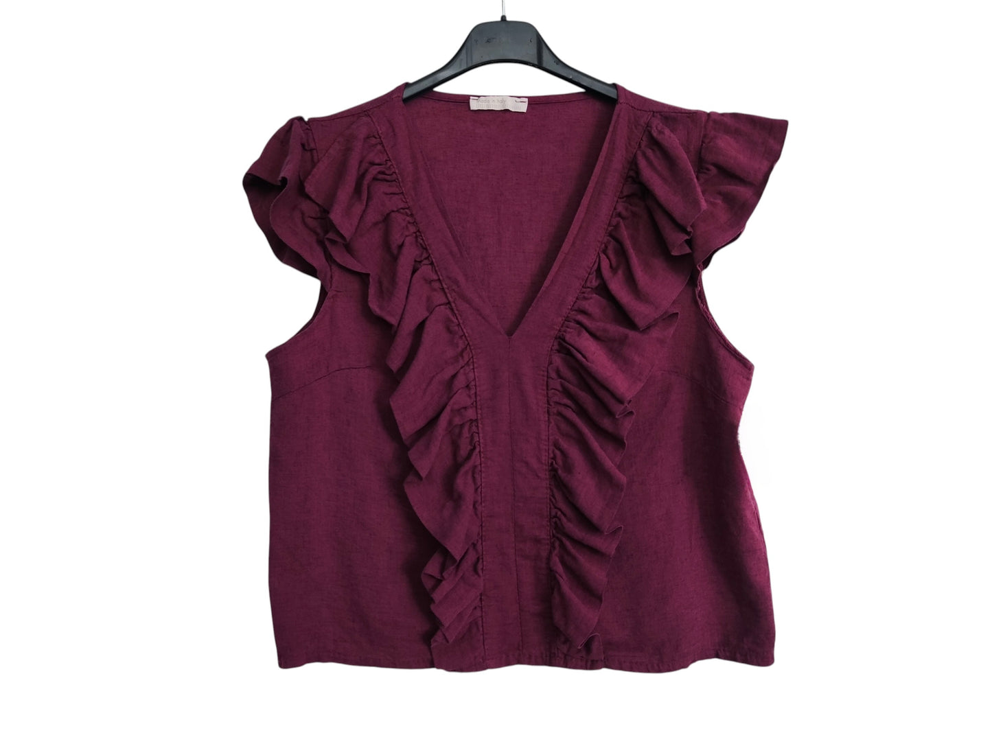 Blusa de lino con volante