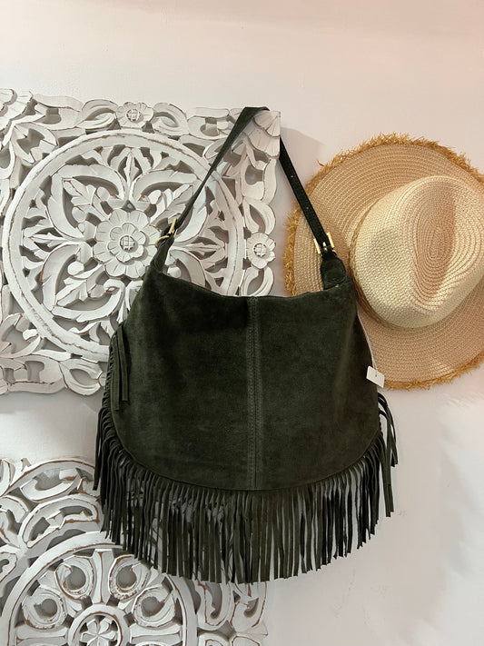 Mala camurça franjas