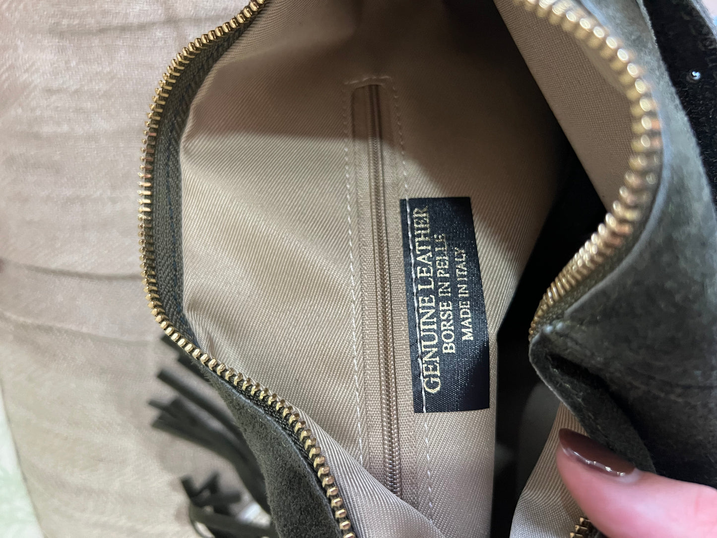 Mala camurça franjas