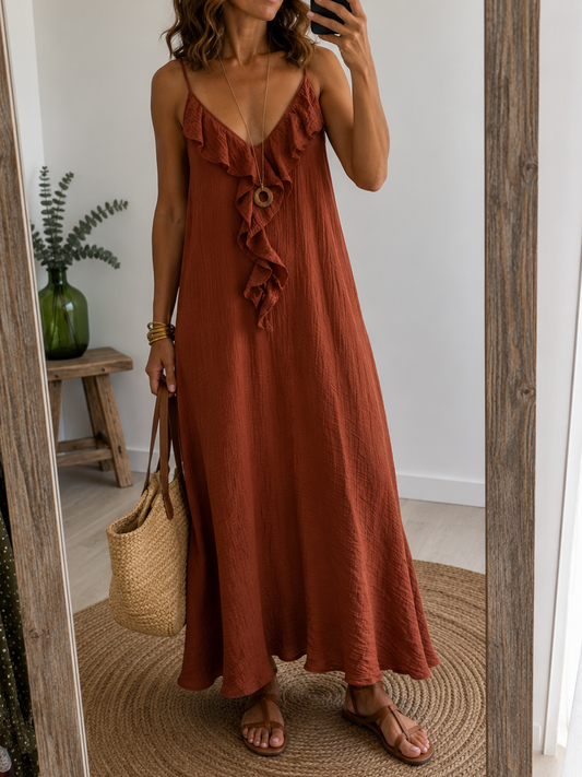 Vestido com folho