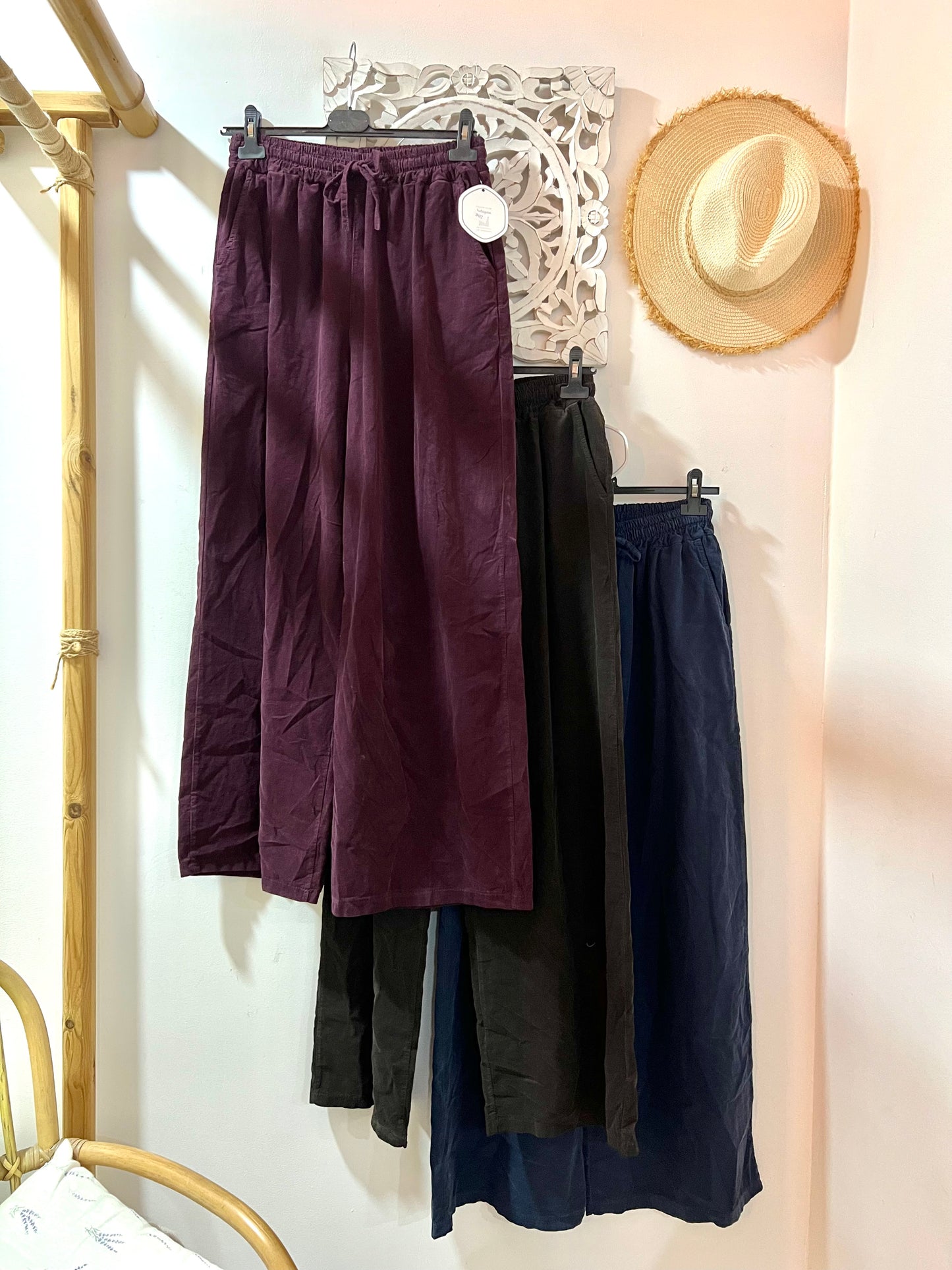 Calças largas bombazina