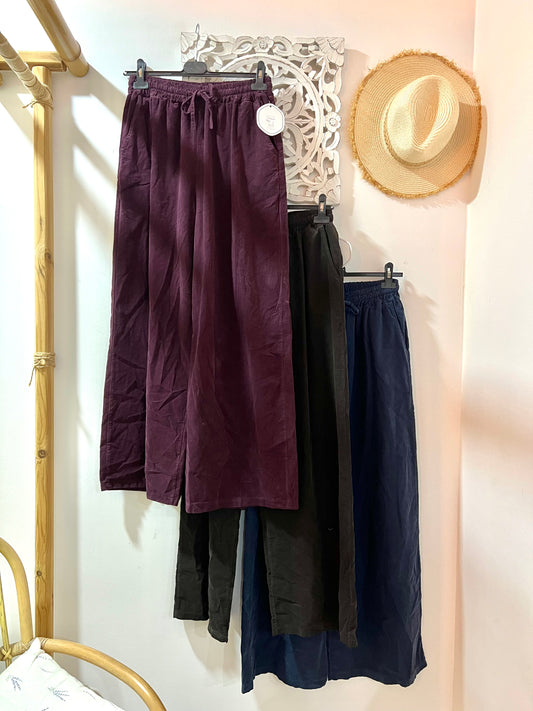 Calças largas bombazina