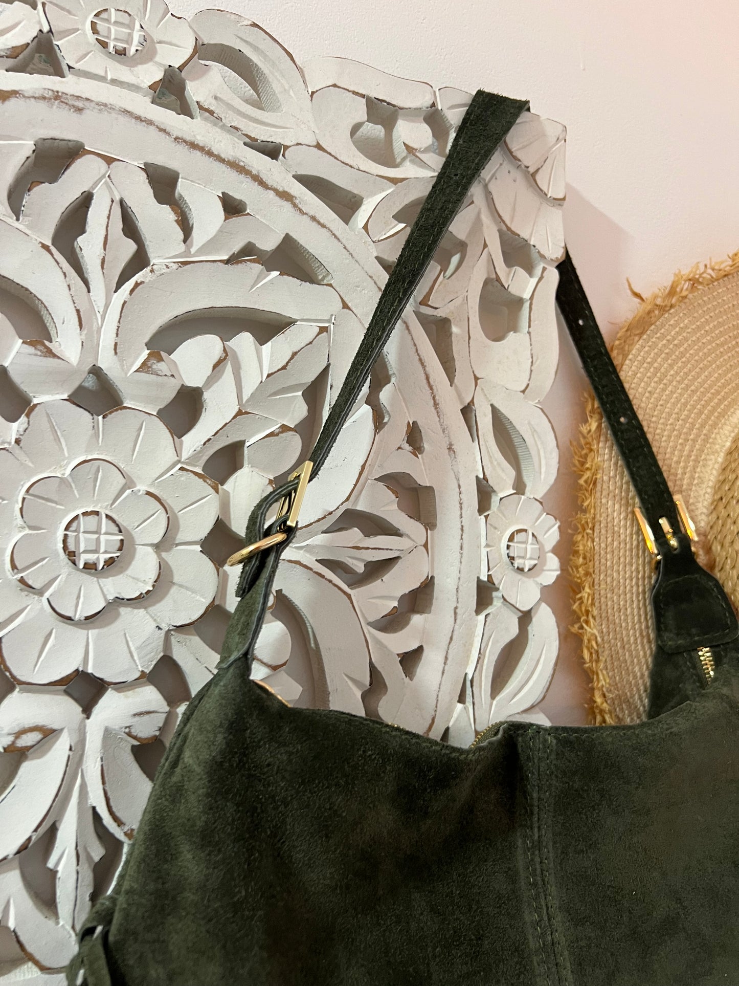 Mala camurça franjas