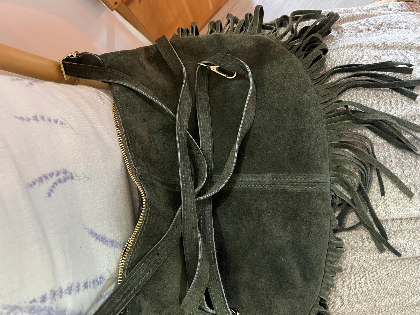 Mala camurça franjas