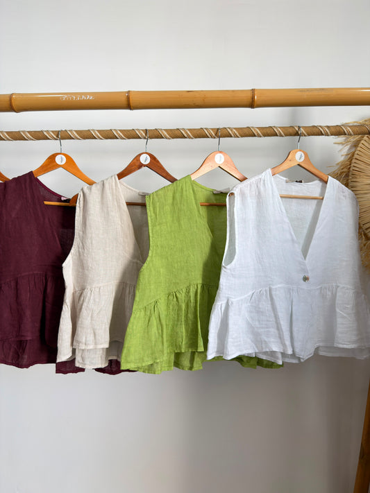 Blusa linho 1 botão