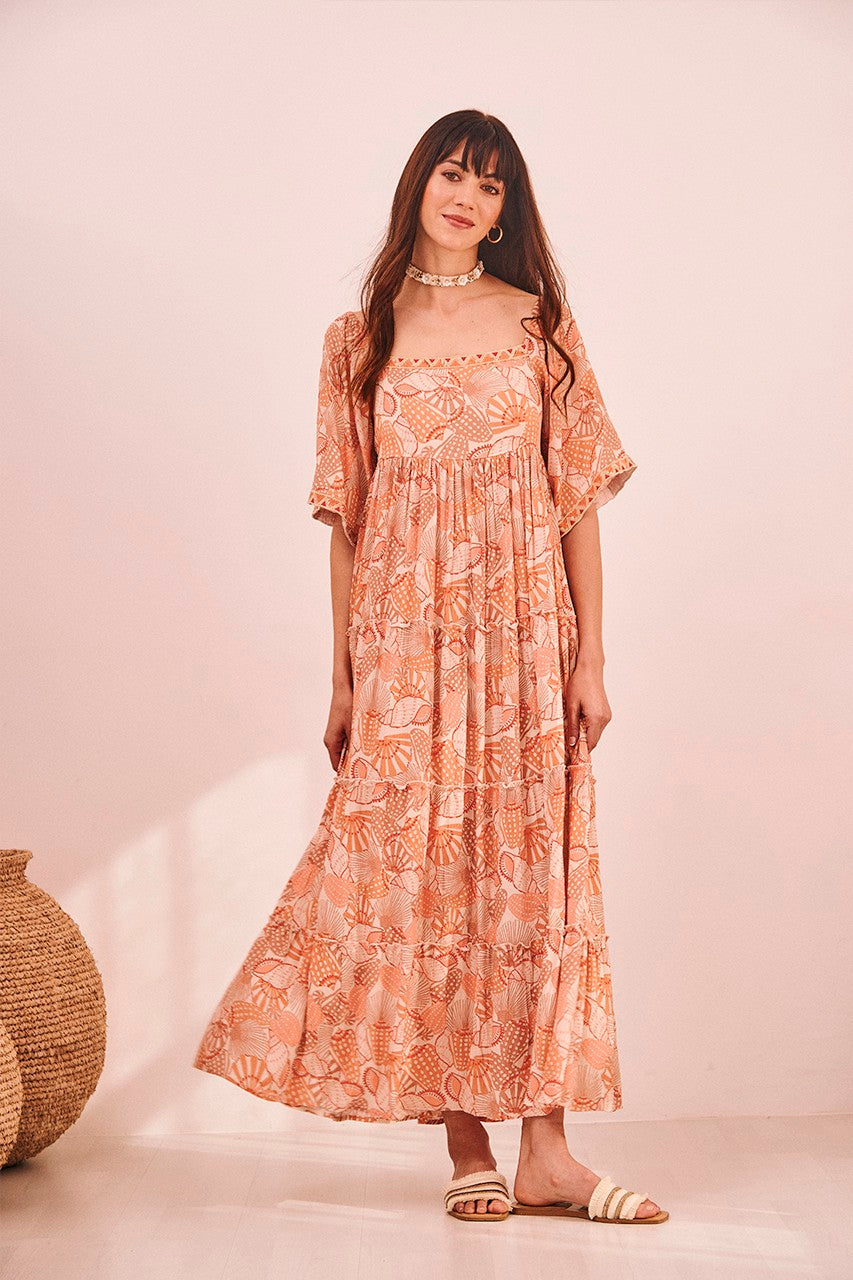 Nkn vestido comprido de manga curta