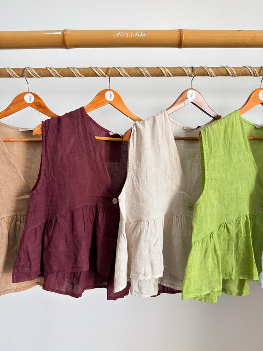 Blusa lino 1 botón