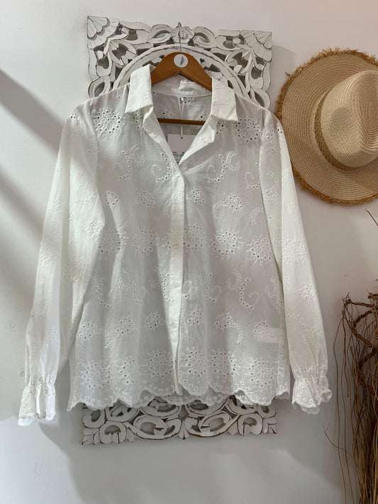 Camisa bordado inglês
