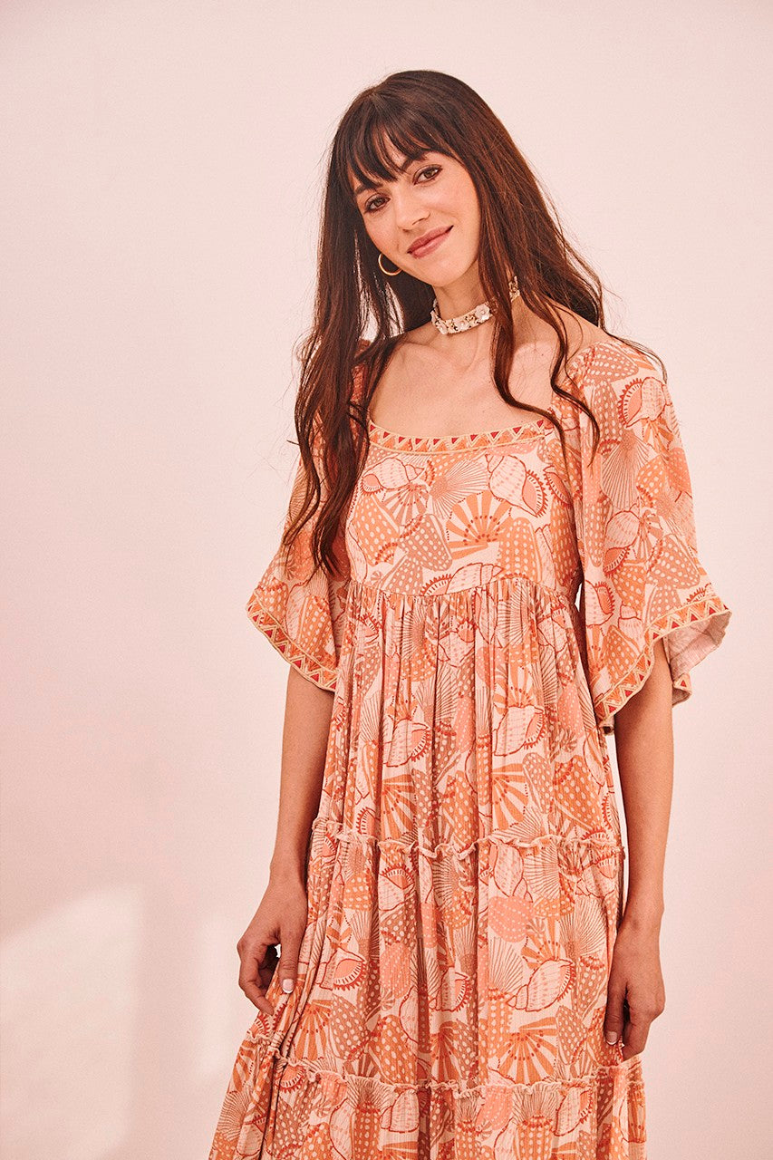 Nkn vestido comprido de manga curta